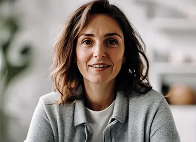 Een therapeut spreekt een cliënt toe via videochat